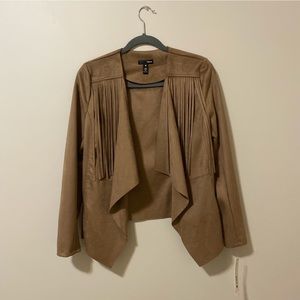 light weight suede fringe jacket
